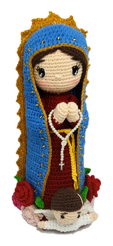 6 Virgencitas Tejidas A Crochet De 30cm Altura100% Artesanal