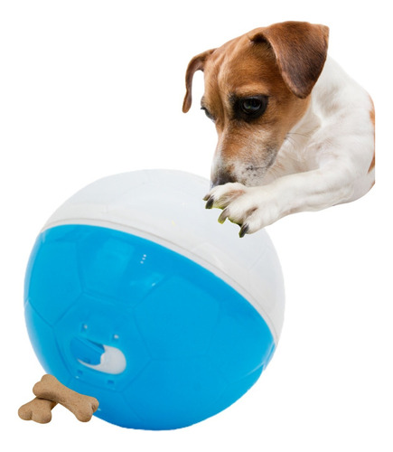 Brinquedo Bola Porta Petisco Pet Cães 100g 24h Cor Azul