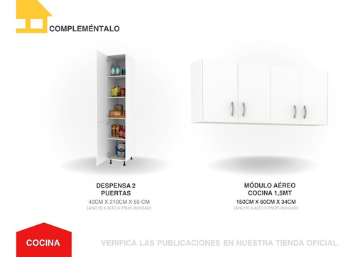 Imagen 6 de 8 de Módulo Base Cocina 1,5 Mts Casalista®