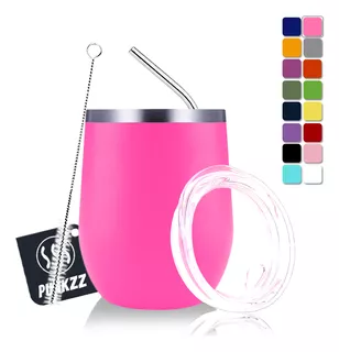 Vaso Termico Vino Café Te 12oz Acero Inoxidable W/calor/frí Color Barbie Rosa