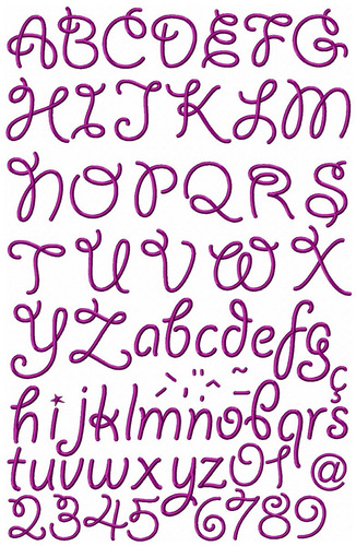 Matriz De Bordado Alfabeto Com Letras Festivas Completo 07