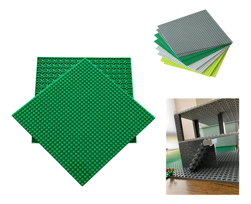 2 Placas Base Para Lego Classic 25.5x25.5 Cm - Verde Oscuro