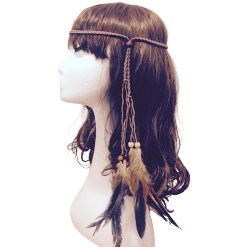 Diadema Plumas Hippie Boho Accesorio Para Cabello