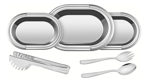 Kit Para Servir Em Aço Inox Ciclo Com 6 Peças Tramontina