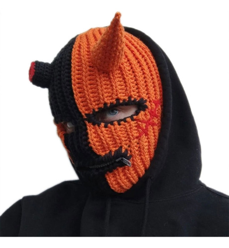 Gorro De Punto Con Forma De Cuernos (d-1), Cálido, Para Cubr