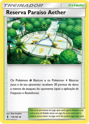 Cartas Pokemon Stadium Aether Paradise Portugues Reverse