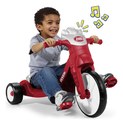 Triciclo Para Niños Radio Flyer Con Luces Y Sonidos 2-5 Años Color Rojo