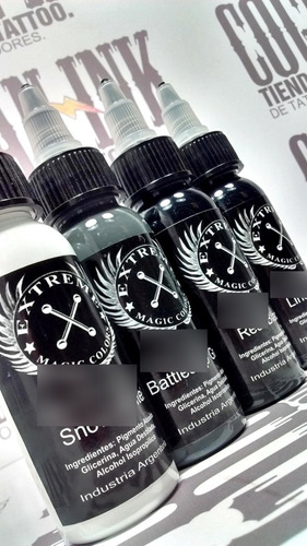 Imagen 6 de 10 de Set Tattoo Extreme 10 Tintas X 1oz = 10 Oz Tatuajes Tatuar