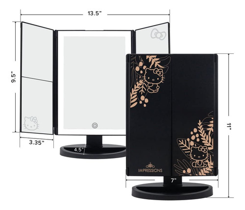 Espejo De Maquillaje Impressions Vanity Hello Kitty Trifold