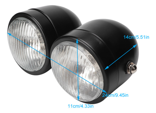 Faros Delanteros Dobles Universales De Hierro Para Motocicle
