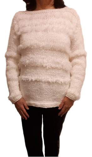 Sweater Tejido A Mano Artesanal Pulover Lana Mujer