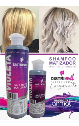 Imagen 7 de 8 de Shampoo Matizador Violeta Distriwil Professional X250ml