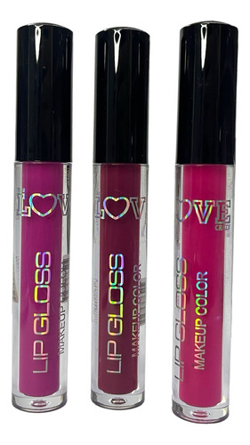 Brillo Labial Tejar Love Crazy Con Aplicador 24 Hs (pack X3)