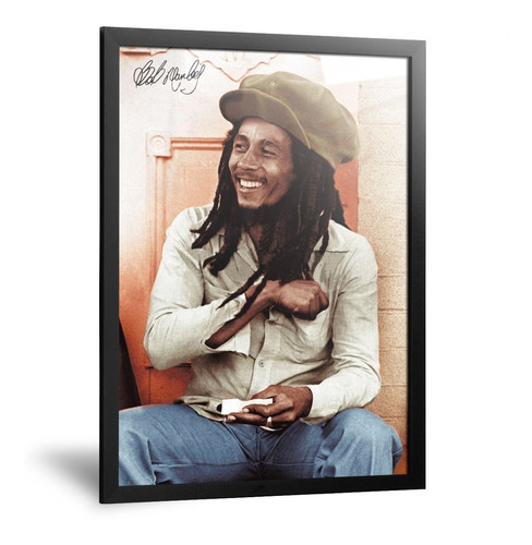 Cuadro Bob Marley Reggae Rastas Poster Rock Música 20x30cm