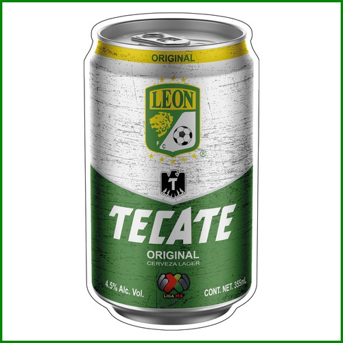 Vinil Decorativo Cerveza Tecate Club León Liga Mx - 60cm