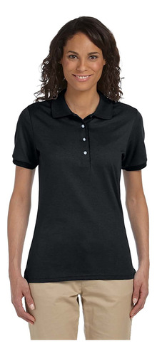 Jerzees 437w Damas 50-50 Jersey Golf Camiseta, Negro -