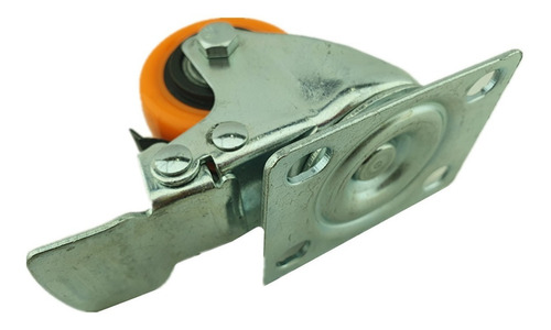 Rueda Naranja Giratoria Con Freno 2 Pulgadas