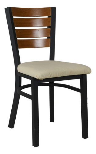 Silla Para Restaurante Bar Cafeteria Cantina Lounge Uso Rudo Color de la estructura de la silla Chocolate Color del asiento Hueso