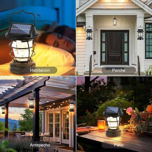 Goodea Lámpara De Pared Solar Para Faroles Exterior Con Sensor 2pcs Estructura Negro