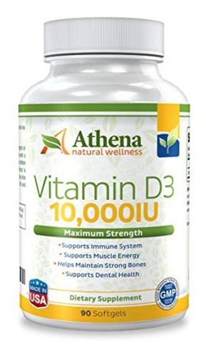 Suplemento Vitamina D Athena - Vitamina D3 10,000iu De Alta 