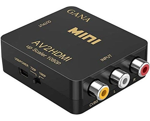 Adaptador Rca A Hdmi Av A Hdmi Gana 1080p Mini Rca Compues