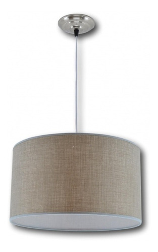 Colgante May Lino Beige-gris 1 Luz Sin Difusor