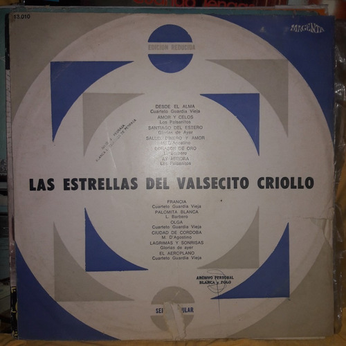 Vinilo Las Estrellas De Valsecito Criollo Guardia Vieja T3