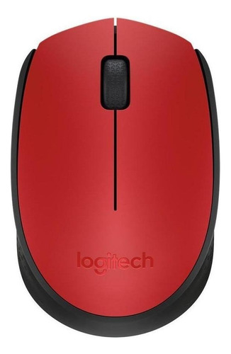 Mouse Inalámbrico Logitech M170 Rojo Y Negro Comodo Portable