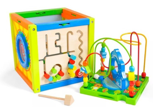 Imagen 3 de 8 de Cubo Multiactividad Prono Laberinto Didact Madera Acool 7601