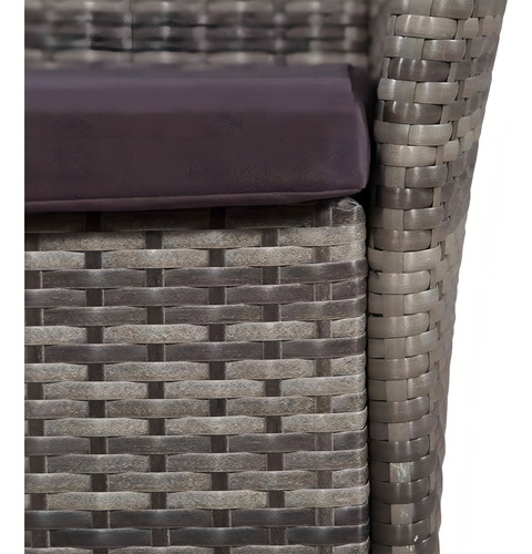 Sillas De Jardín 2 Piezas Con Cojines Rattan Gris Modelo 2