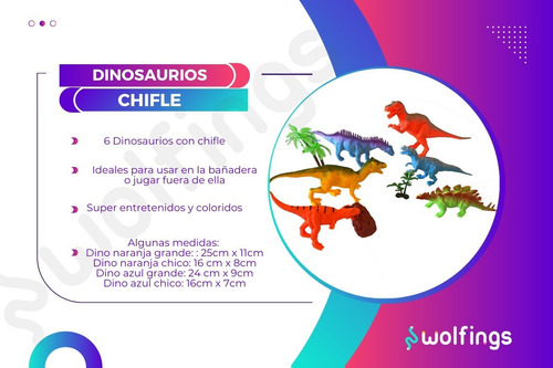 Imagen 3 de 10 de 6 Dinosaurios De Goma Chifles Juguete Para El Agua Baño Bebe