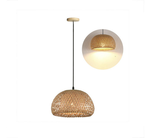 Colgante de bambú hecho a mano de fibra natural E27 Bamboo Nat04