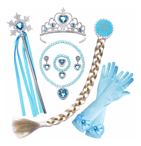 Juego De Accesorios De Disfraz De Princesa Elsa Con Guantes,