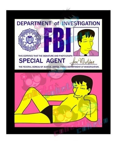 Credencial Doble Fbi Simpsons Fox Mulder Xfiles Coketacoketo