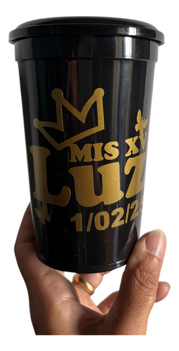 30 Vaso Negro 500cc C/sorbete Souvenirs Personalizado