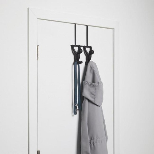 Imagem 2 de 2 de Cabideiro De Porta C/ 2 Ganchos Buddy Preto - Umbra