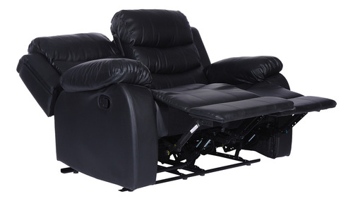 Sillón Reclinable Relax 2 Cuerpos Celio Ecocuero Negro Diseño De La Tela Moderno