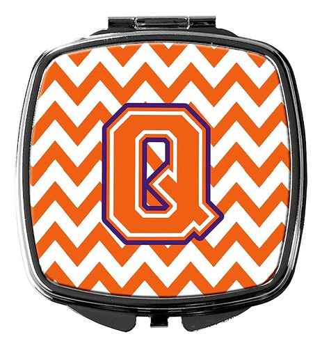 Caroline S Letter Q Chevron Orange And Regalia Espejos Viaje