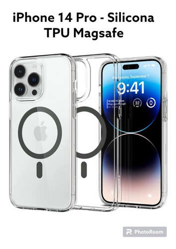 Funda Magnetica iPhone 14 Combo + Vidrio + Protector Lentes