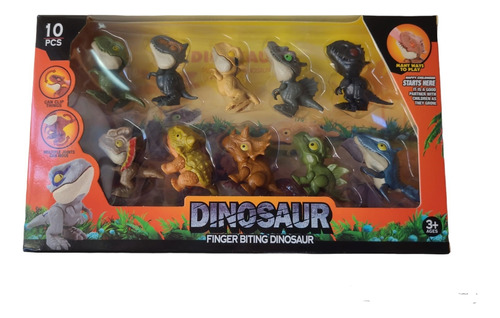 Set Caja X10 Dinosaurio Mordelón  Finger Jurassic 