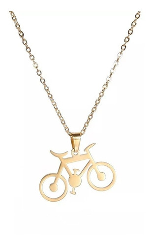 Collar Colgante Bicicleta Biker Fitness En Acero Inoxidable