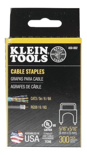 Grapas Con Aislamiento Cables Coaxiales Y De Datos 5/16''