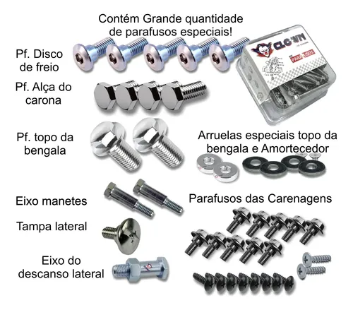 Clown Kit Parafusos Chassi Restaurar Cg160 Titan 2016-26 B4s