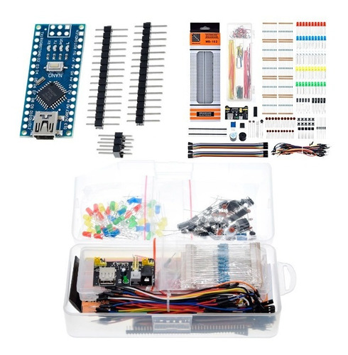 Fun Kit Arduino Nano Componentes Electronicos Estudiante