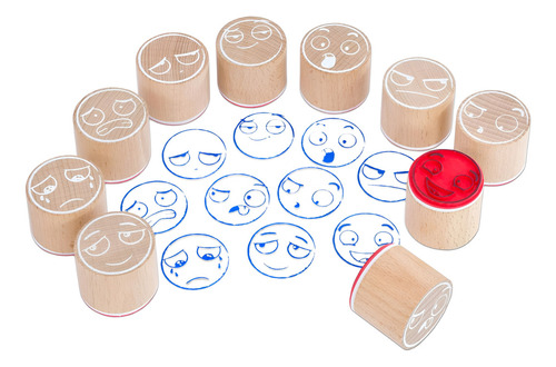 Timbres Maxi-sellos De Las 10 Emociones Akros Tinta Sin Tinta Exterior Café