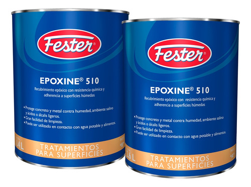 Recubrimiento Epóxico Fester Epoxine 510 Unidad 4/lts Acabado Brillante Color Terracota