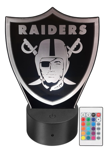 Lámpara Led Las Vegas Raiders Nfl Rgb Personalizada