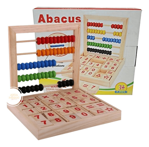 Juego Didáctico Madera Montessori Abaco Conteo Números Niños