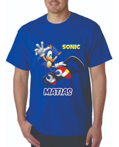 Camiseta Sonic Personalizada Niños Algodón