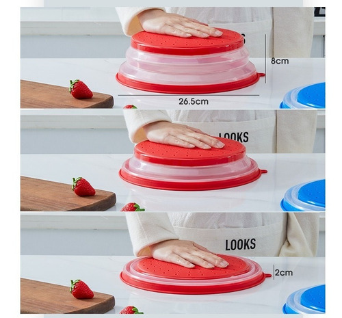 Imagen 4 de 9 de Tapa Microondas 27cm Plegable Anti Salpicadura - Cukin